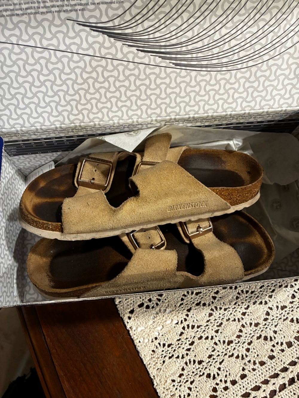 Birkenstock Arizona Suede Two-Strap Sandals in Taupe Brown - Picture 6 of 6